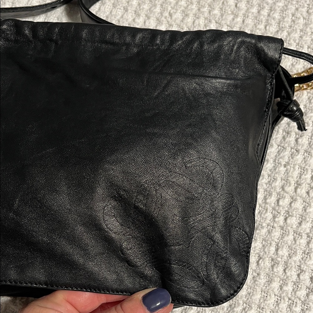 Loewe Black Leather Shoulder Bag